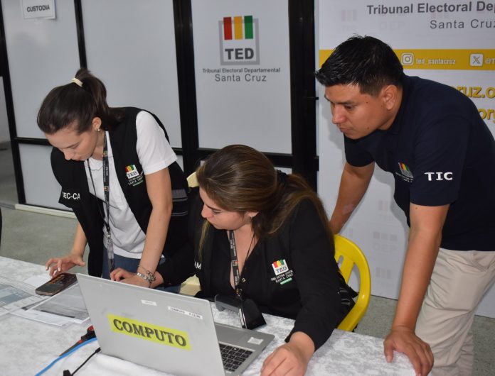 El Tribunal Electoral Departamental (TED) de Santa Cruz acelera el paso hacia la segunda vuelta del 19 de abril