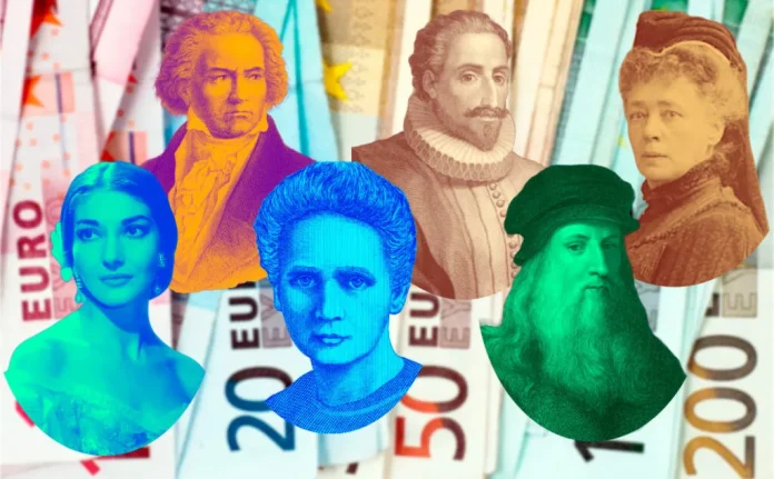 Marie Curie, Leonardo da Vinci y Miguel de Cervantes aparecen entre los candidatos para protagonizar la próxima generación de billetes de euro